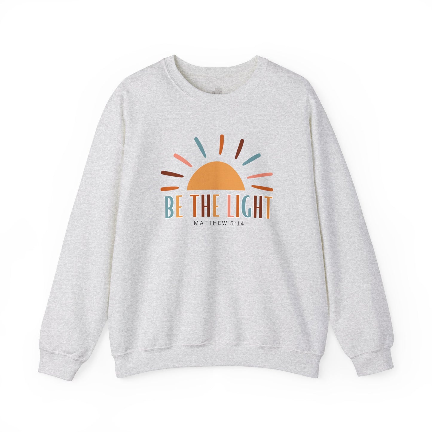 Be the Light Matthew 5:14 Bible Verse Crewneck Sweatshirt for Christians