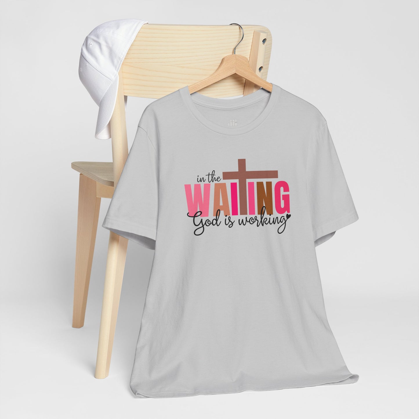 Pink In the Waiting God is Working Christian Soft Cotton Tee