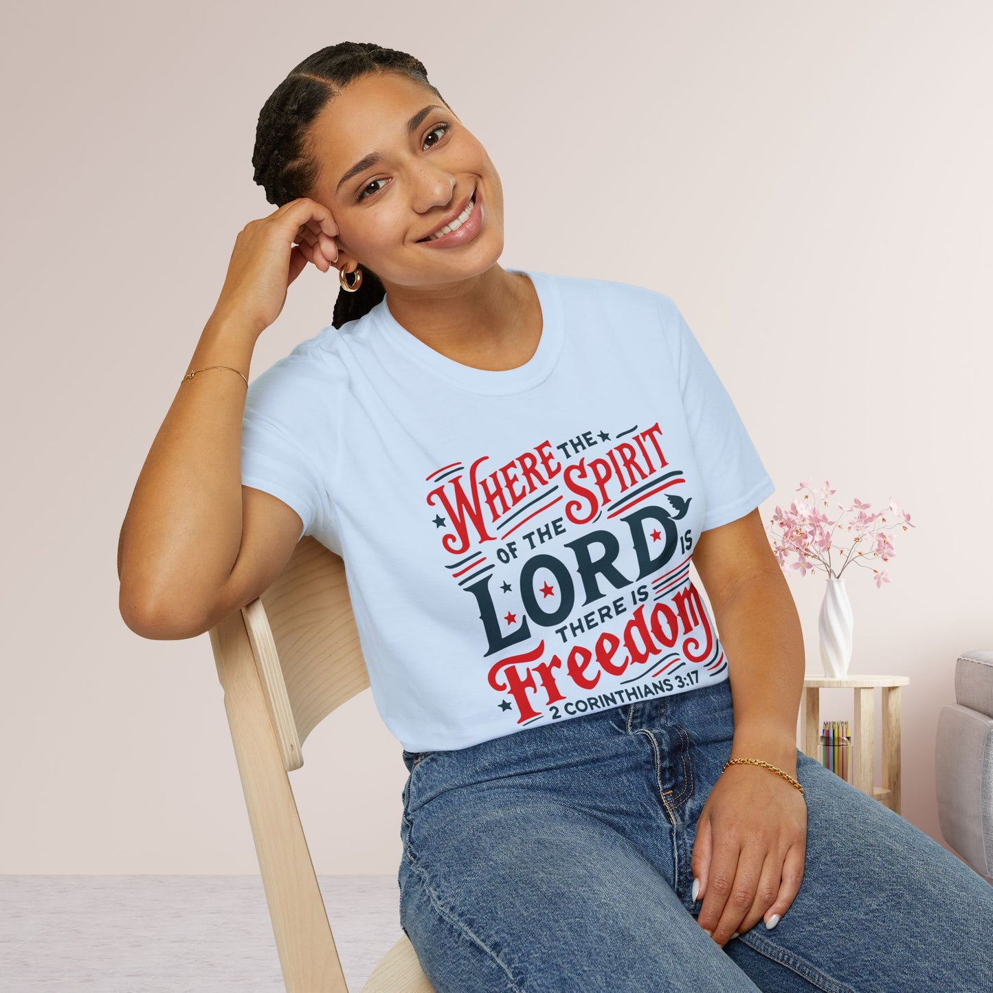 Where The Spirit of The Lord Is There is Freedom Softstyle T-shirt