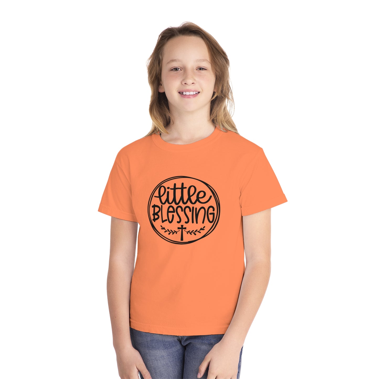 Little Blessing Comfort Colors Youth Christian Tee