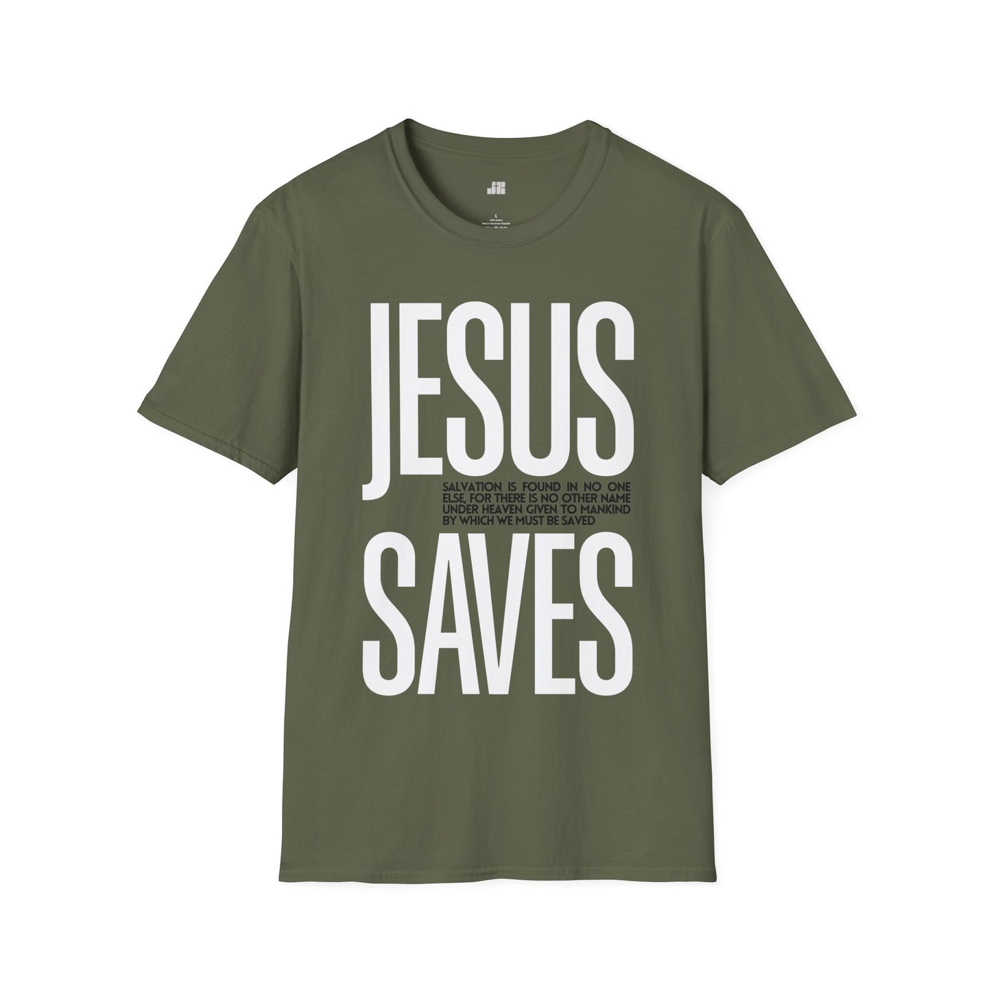 Trendy Jesus Saves Softstyle T-shirt - Acts 4:12 Bible Verse Christian T-shirt