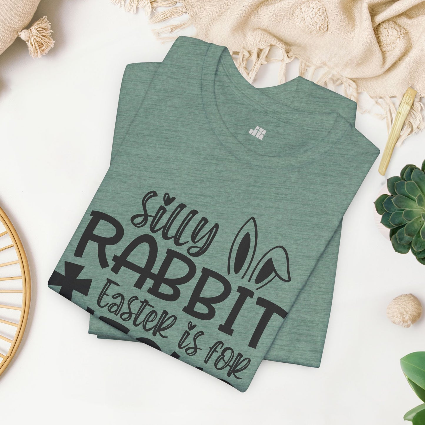 Silly Rabbit Easter is for Jesus Christian Soft Cotton Tee - Easter Shirt