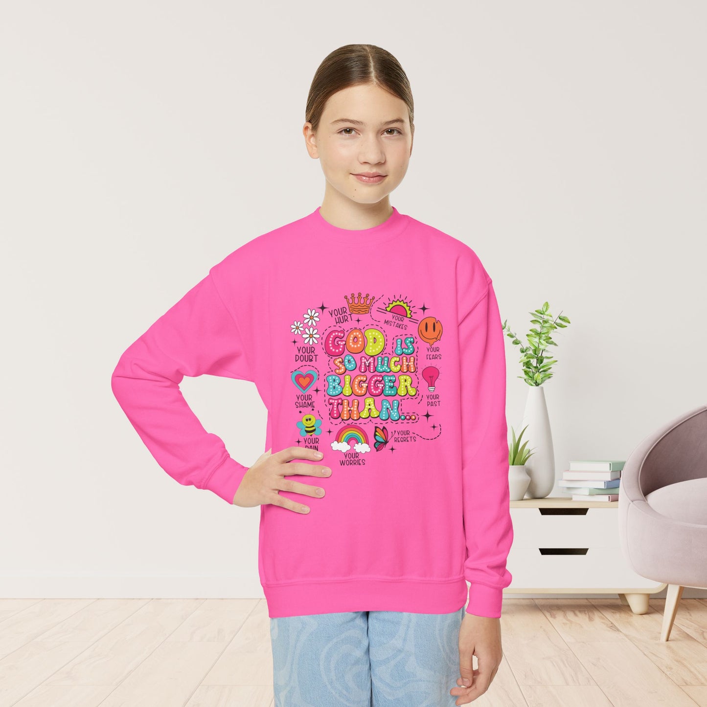 God Is So Much Bigger Youth Christian Sweatshirt