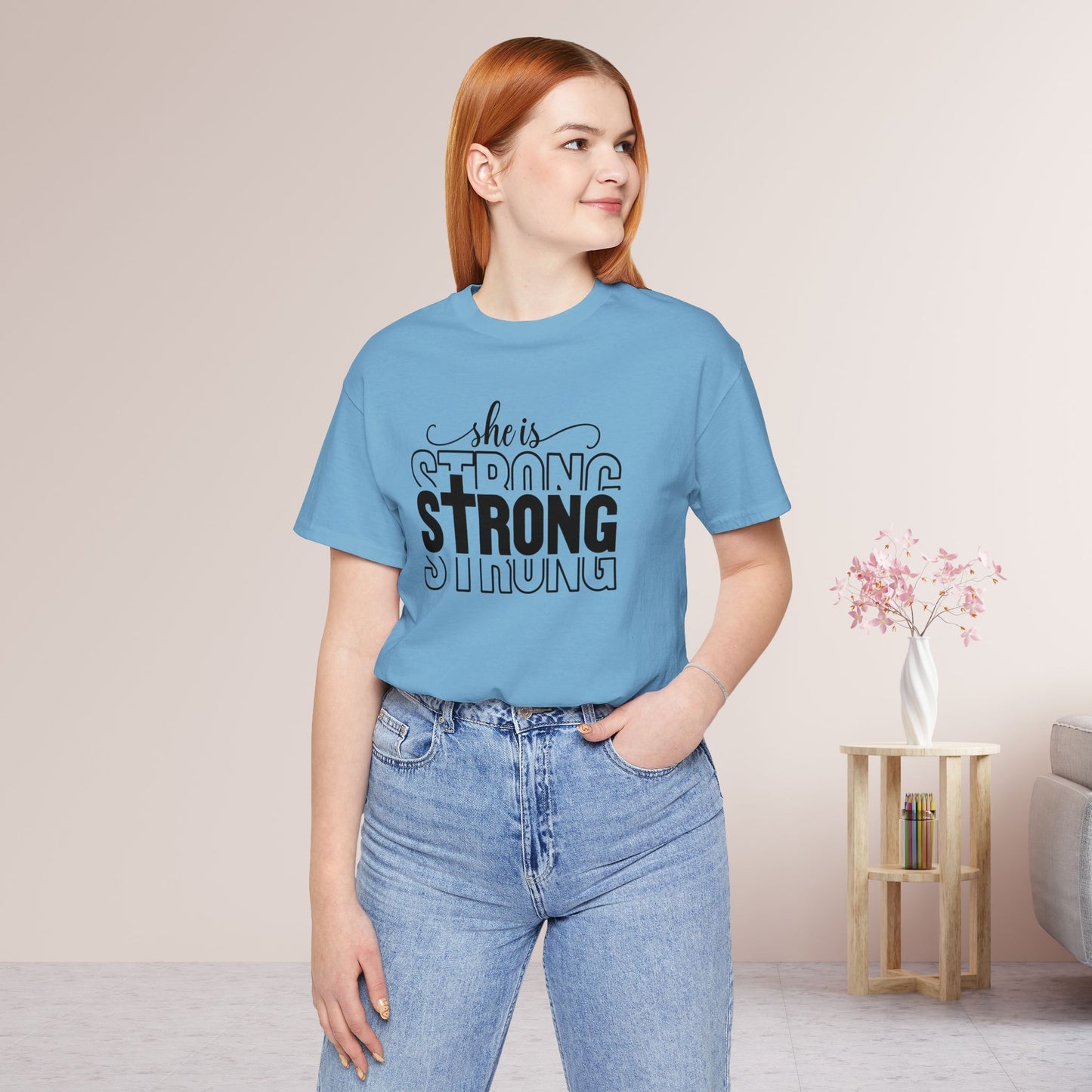 She is Strong Christian Soft Cotton Tee