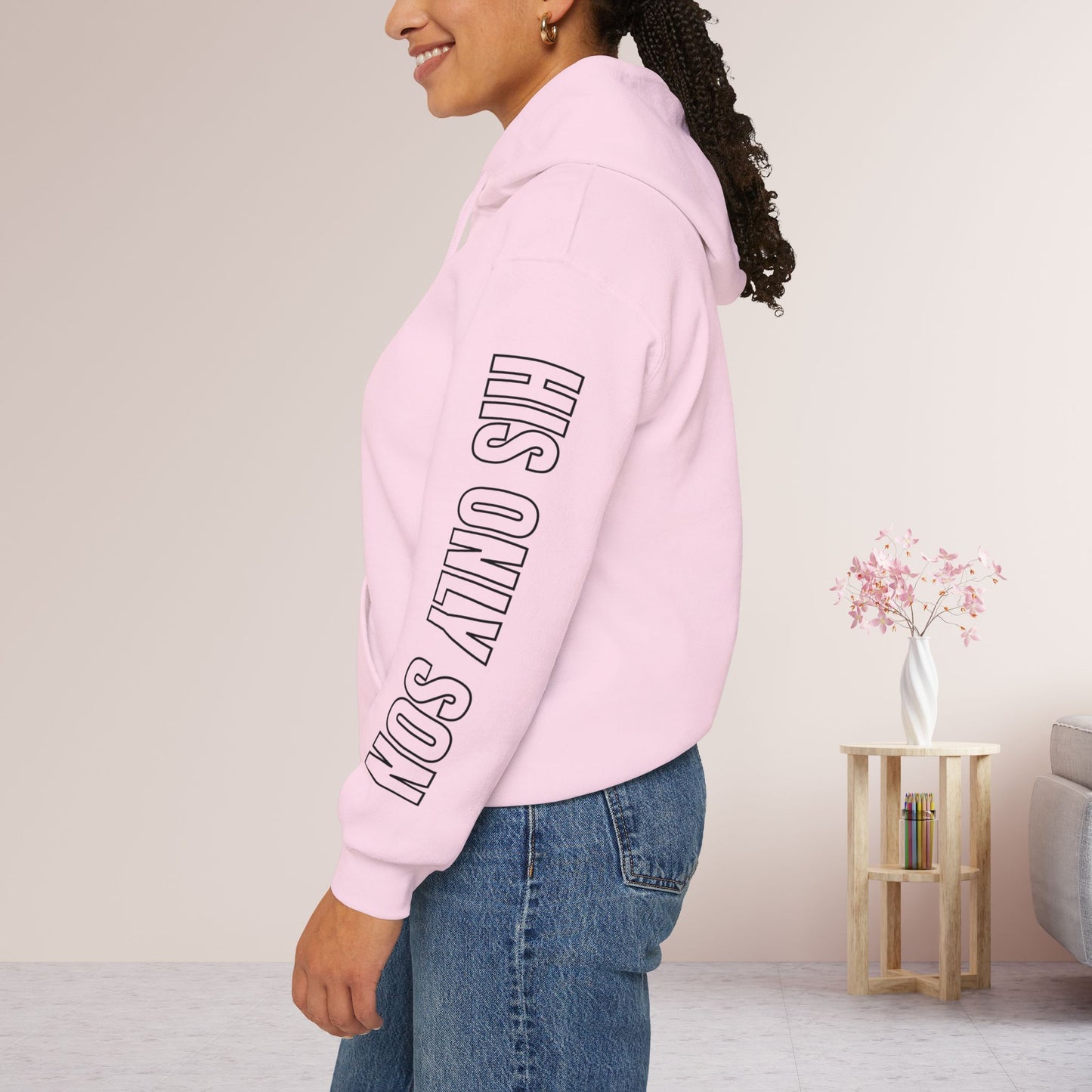 Pink His Only Son John 3:16 Bible Verse Christian Hoodie