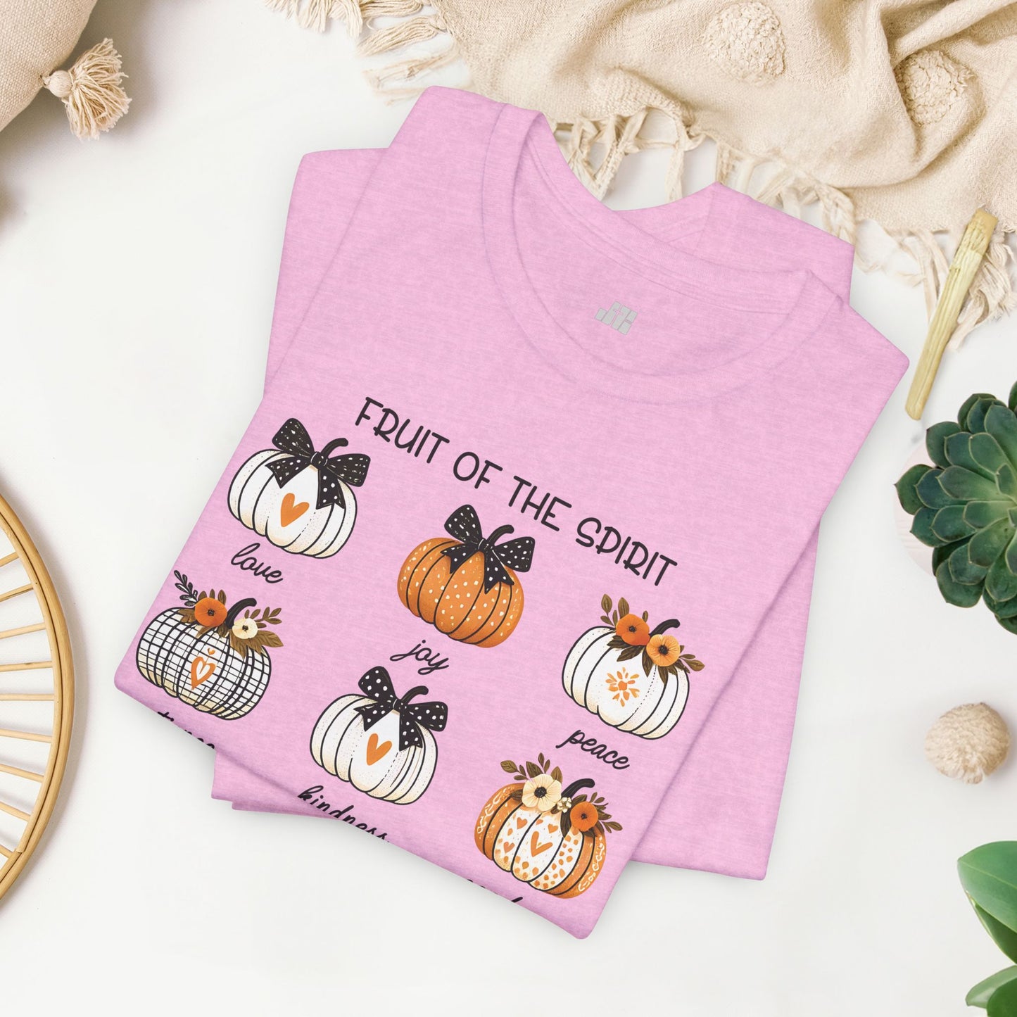 Pumpkin Fruit of the Spirit Soft Cotton Tee - Fall Christian Shirt