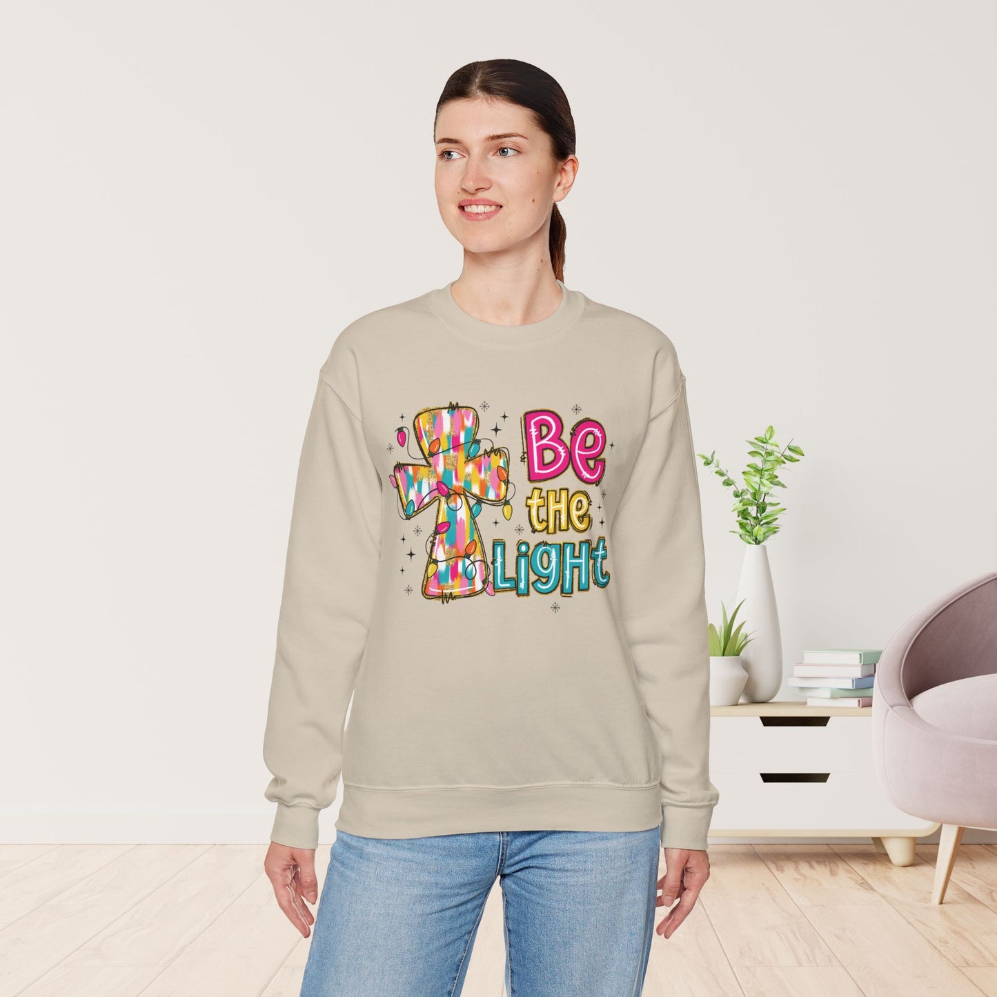 Be The Light Christian Sweatshirt - Christmas Pullover