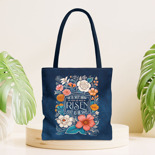 He Has Risen Tote Bag - Christian Tote Bag