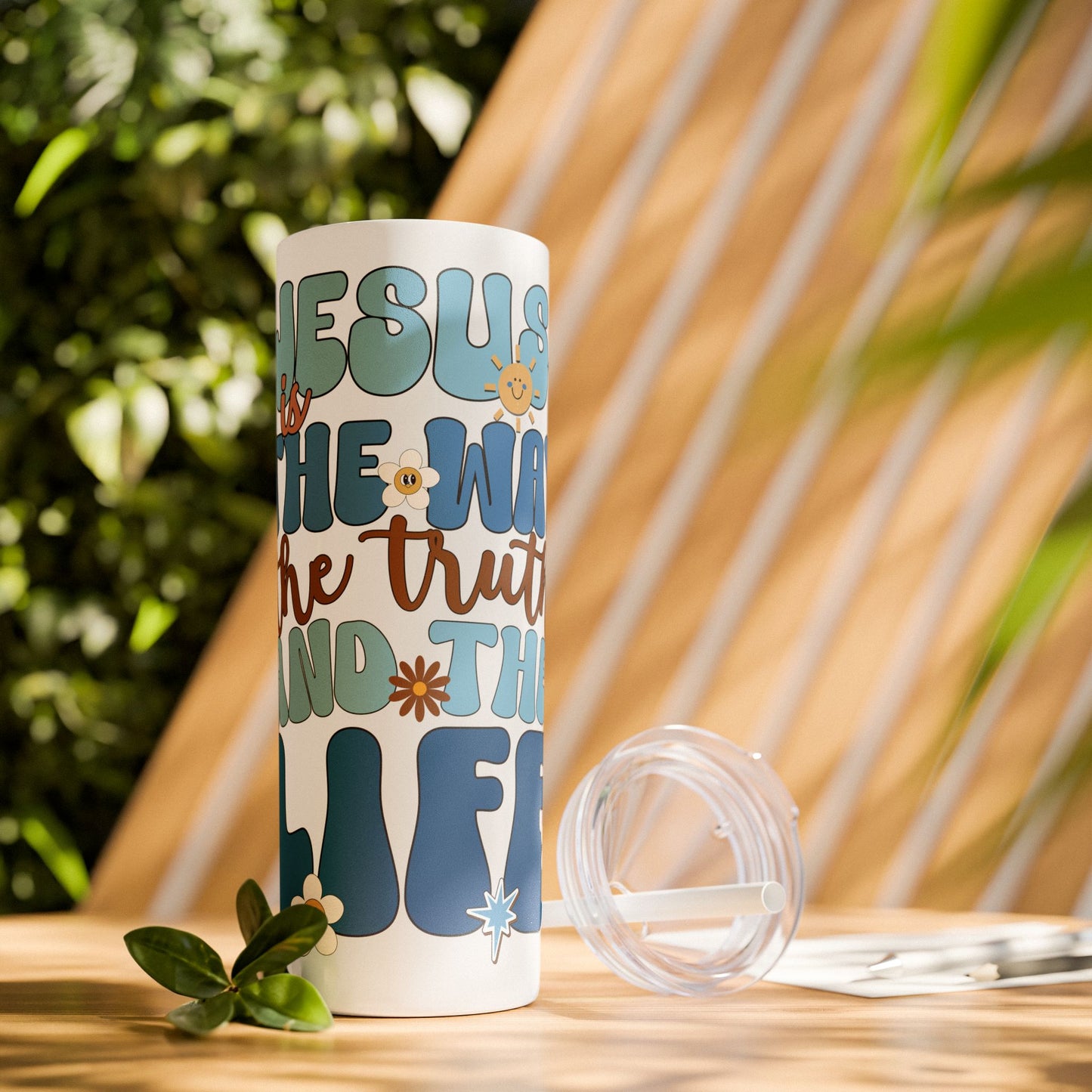 Jesus is The Way The Truth and The Life Skinny Tumbler with Straw - 20oz