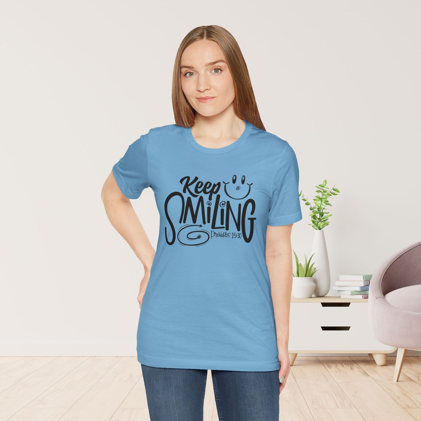 Keep Smiling Soft Cotton Tee - Bible Verse Christian Tee