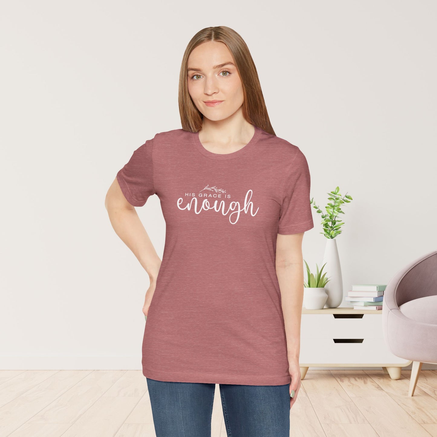 His Grace is Enough Soft Cotton Tee - Christian Shirt