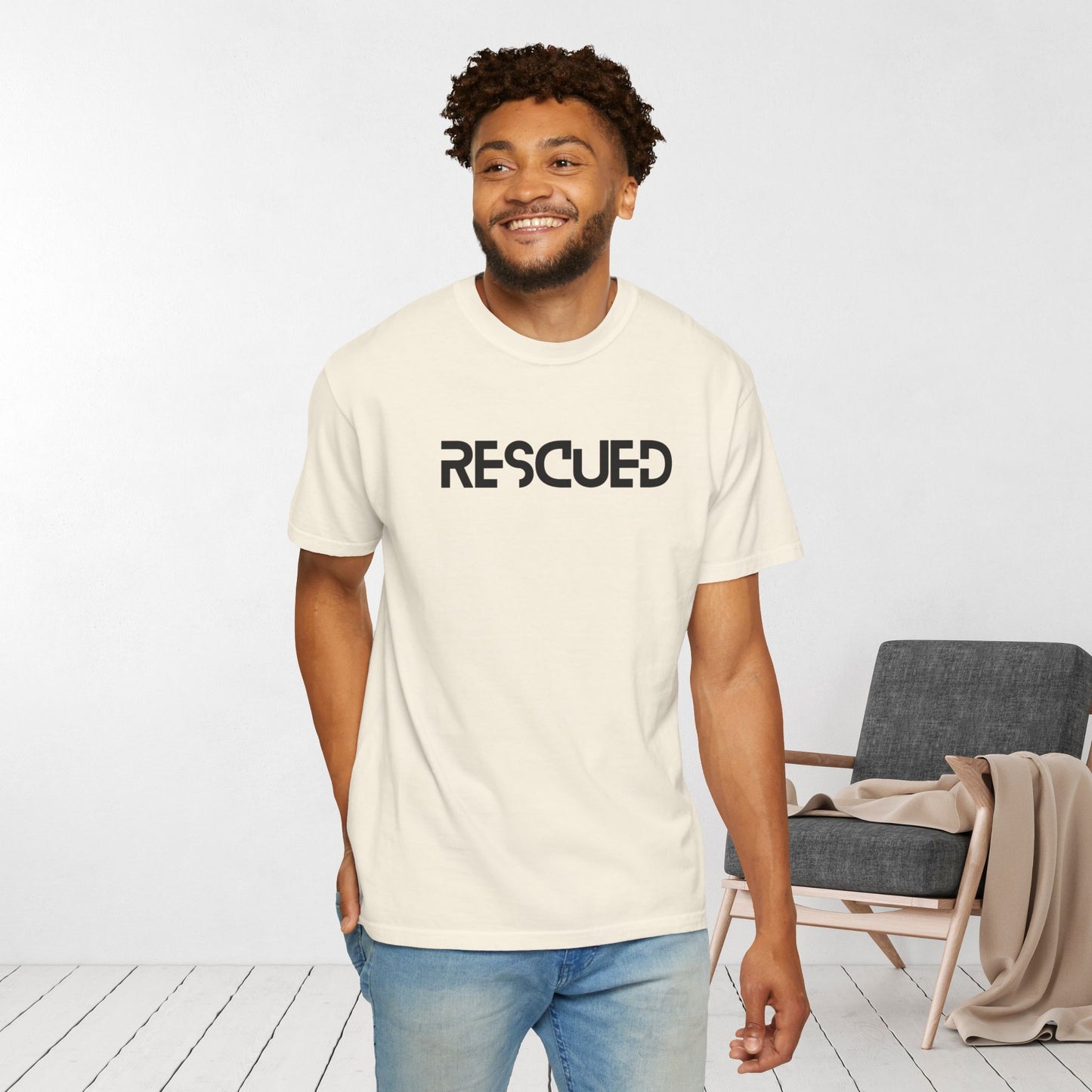 Rescued T-shirt - He Left The 99 to Rescue Me Comfort Colors Christian Shirt