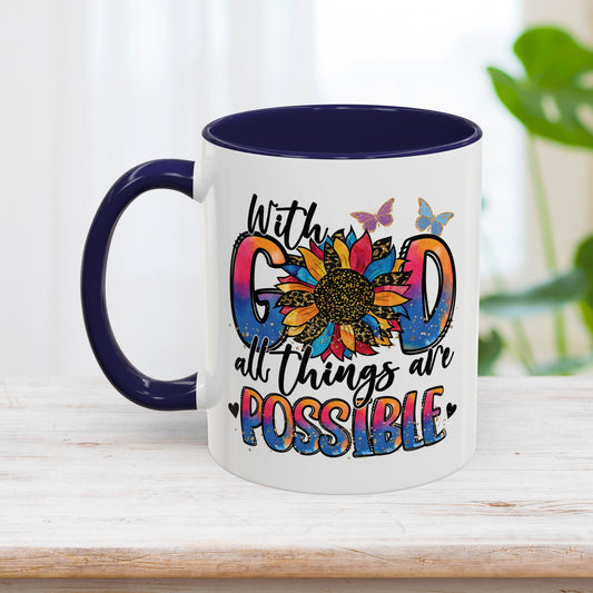 With God All Things Are Possible Mug - Christian Coffee Mug