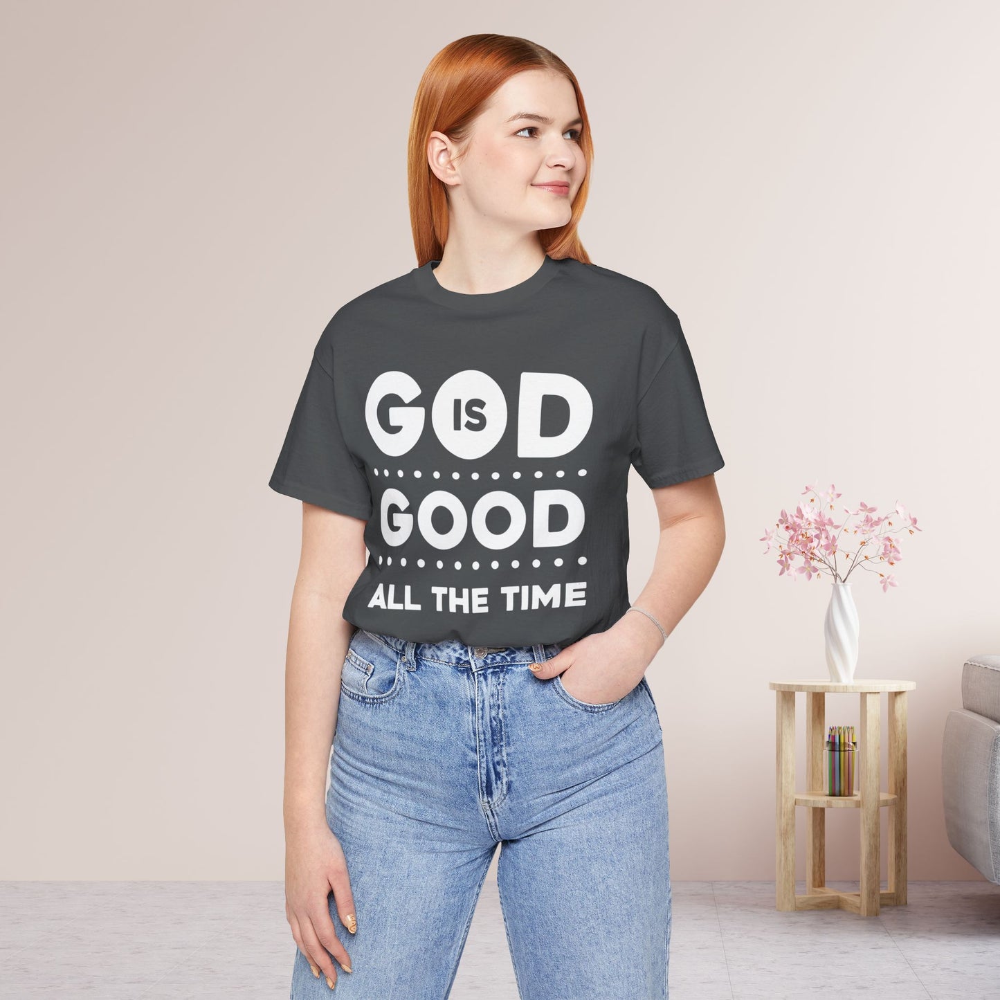 God Is Good All The Time Soft Cotton Tee - Christian Tee