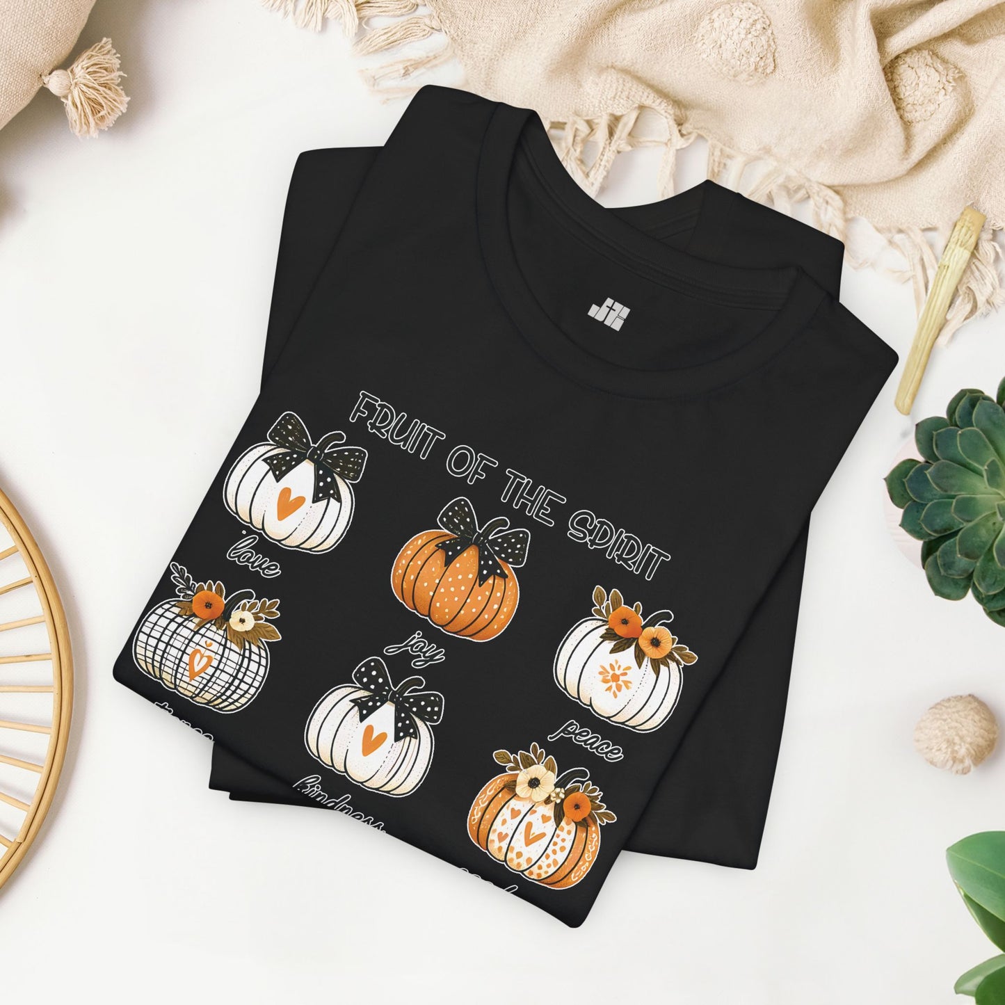 Pumpkin Fruit of the Spirit Soft Cotton Tee - Fall Christian Shirt