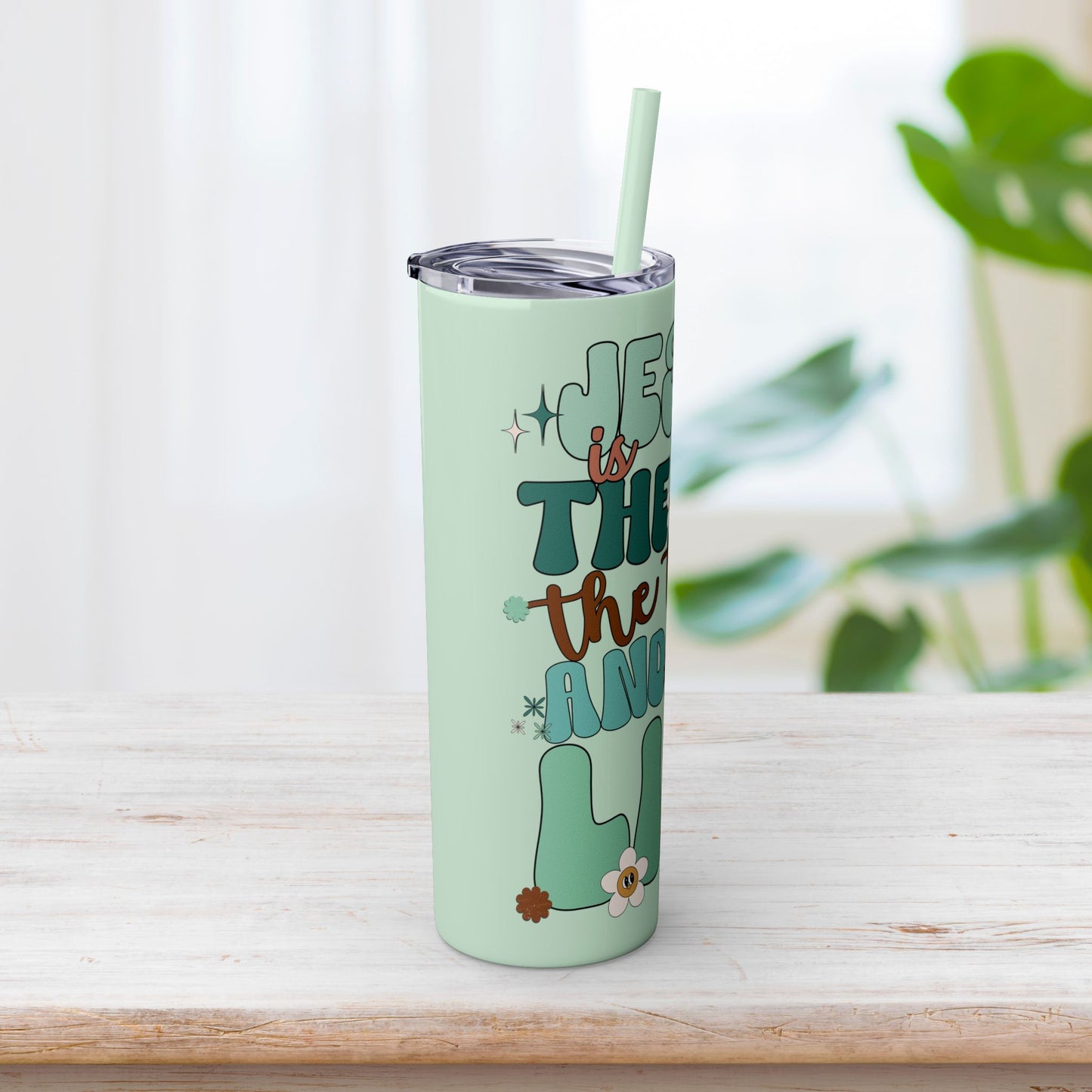 Jesus is The Way The Truth and The Life Skinny Tumbler with Straw - 20oz