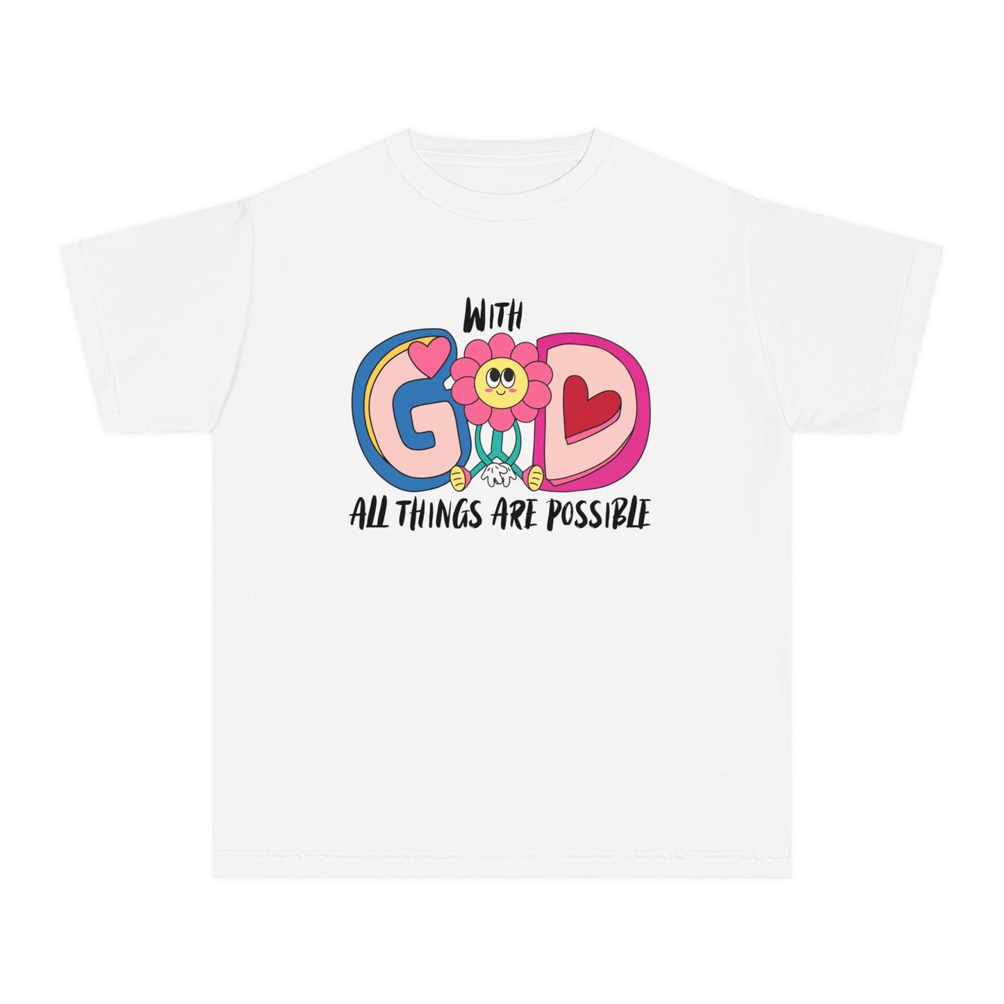 With God All Things Are Possible Comfort Colors Youth Tee