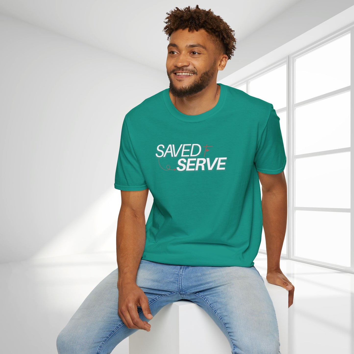 Unisex Saved to Serve Softstyle T-shirt - Trendy  Christian Tee