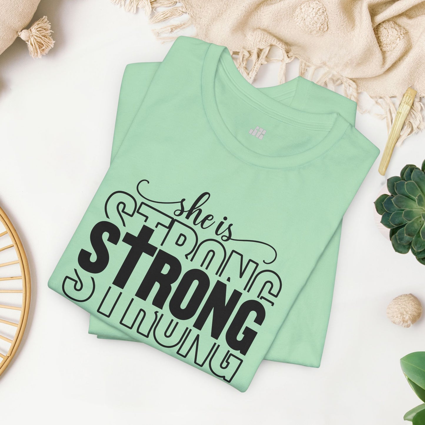 She is Strong Christian Soft Cotton Tee