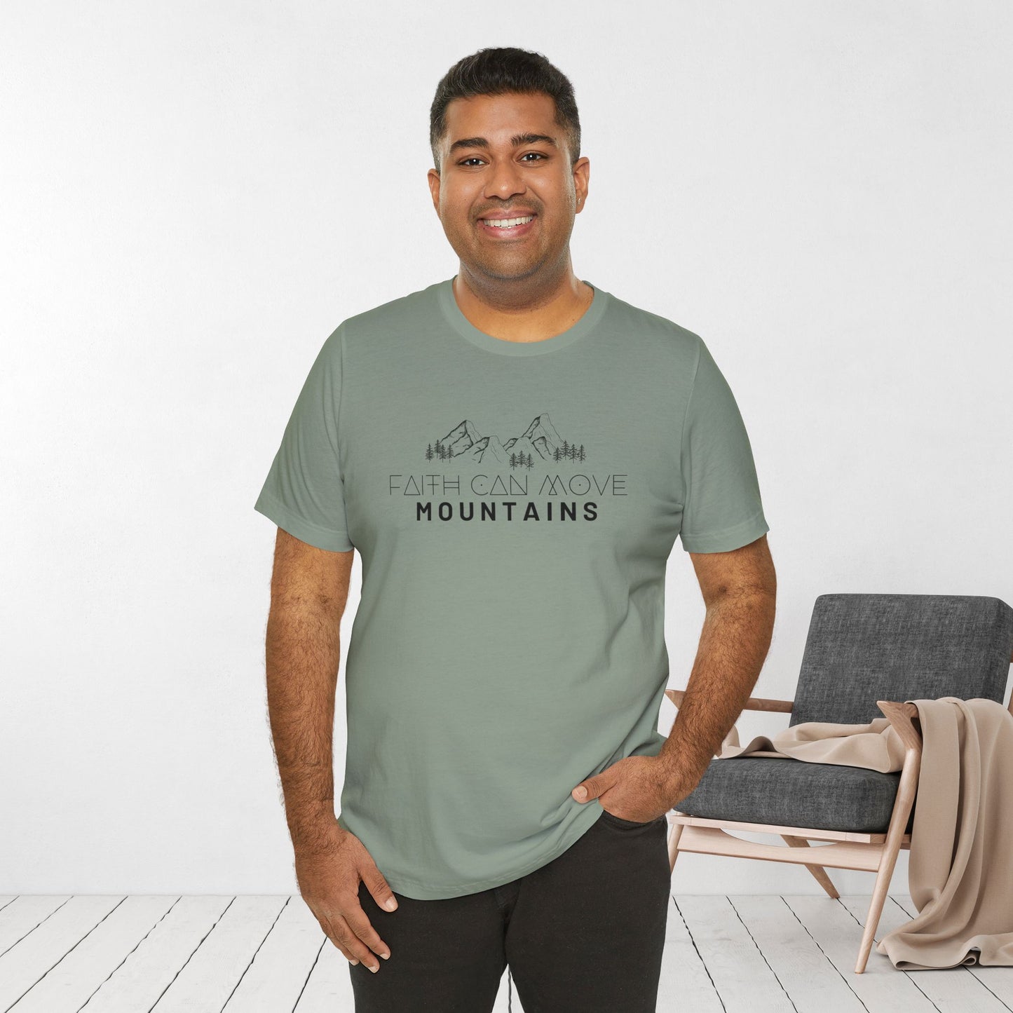 Faith Can Move Mountains Soft Cotton Tee - Matthew 17:20 Bible Verse Shirt