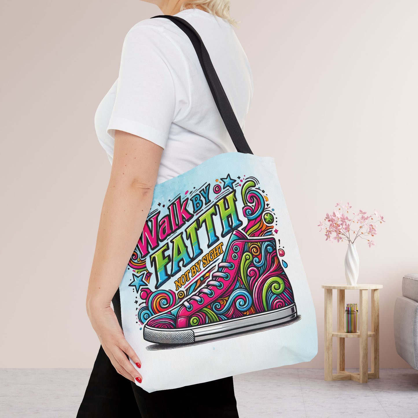 Walk By Faith Not By Sight Tote Bag - Christian Tote Bag