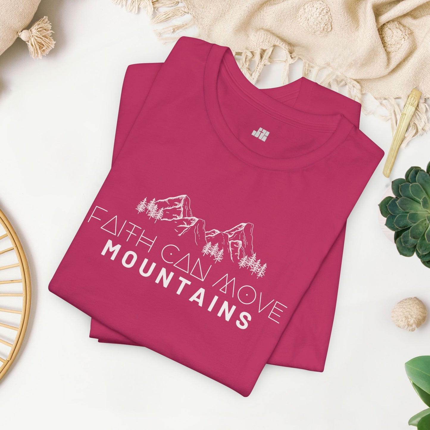 Faith Can Move Mountains Soft Cotton Tee - Matthew 17:20 Bible Verse Shirt