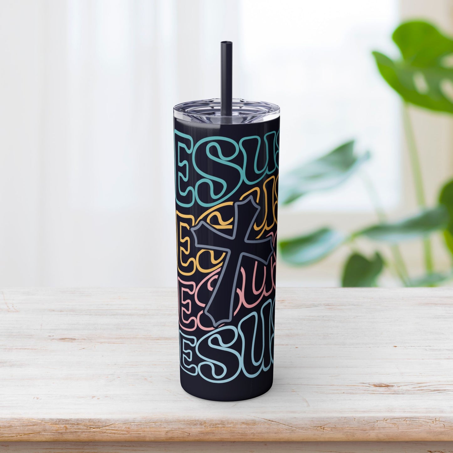 Jesus Skinny Tumbler with Straw - 20oz