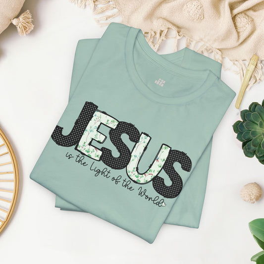 Jesus is the Light of the World Soft Cotton Tee - Christian Shirt