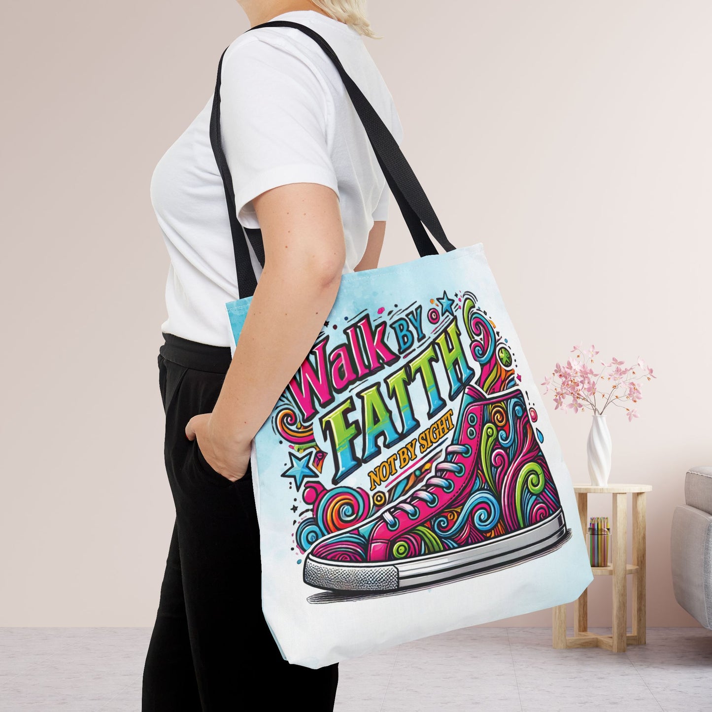 Walk By Faith Not By Sight Tote Bag - Christian Tote Bag