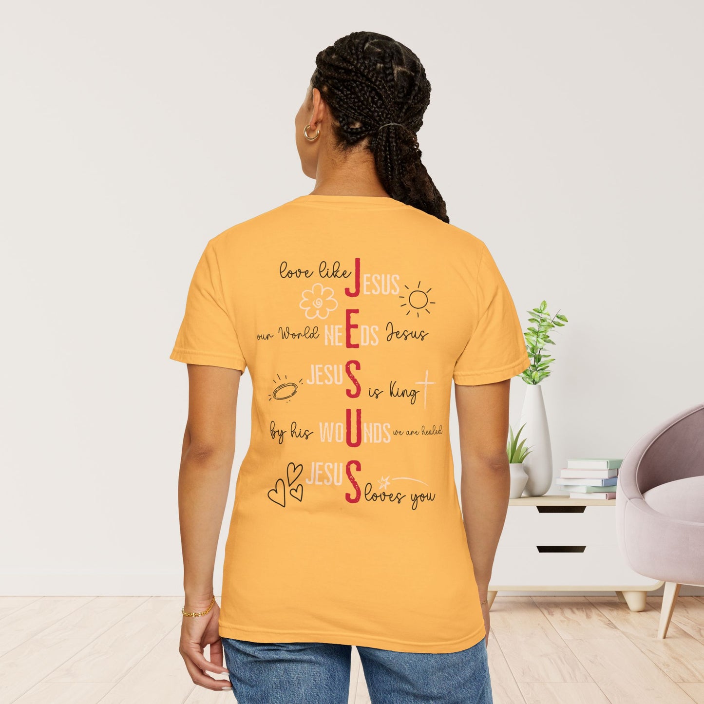 Women's Comfort Colors Jesus Doddle Drawing Shirt