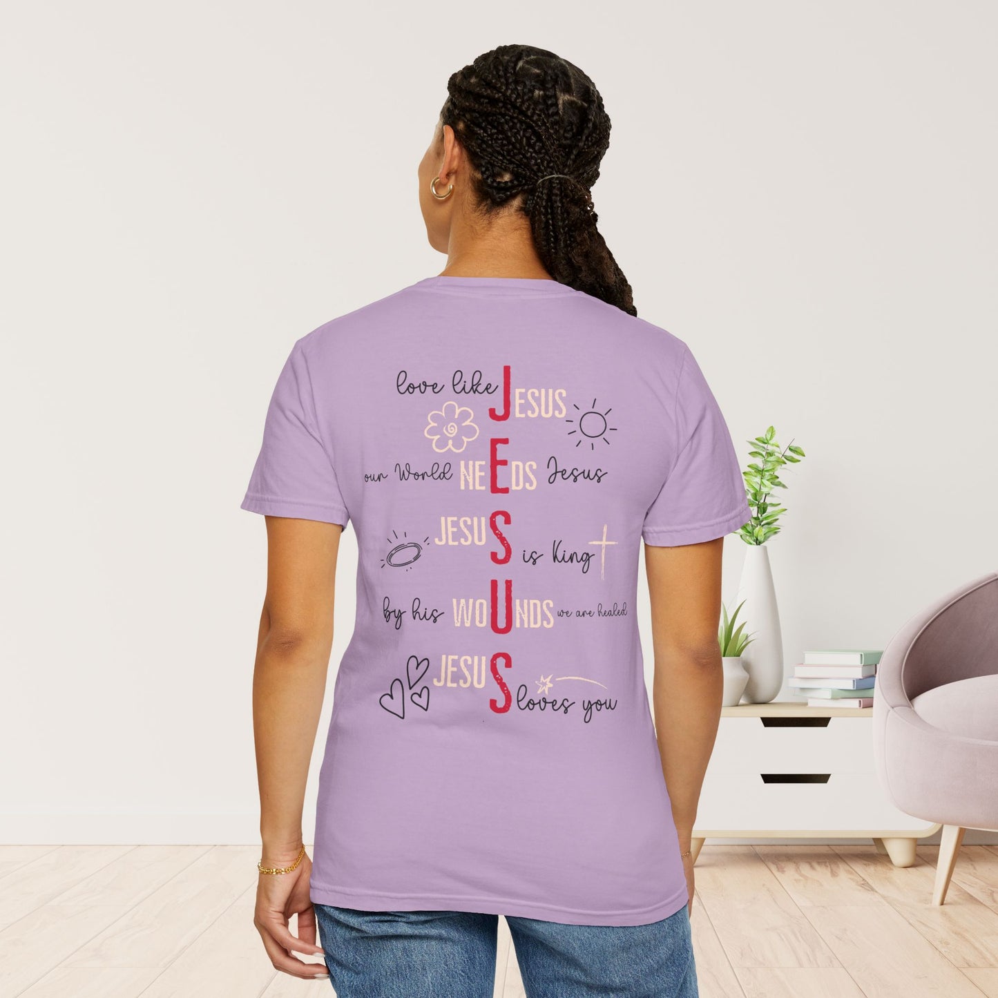 Women's Comfort Colors Jesus Doddle Drawing Shirt