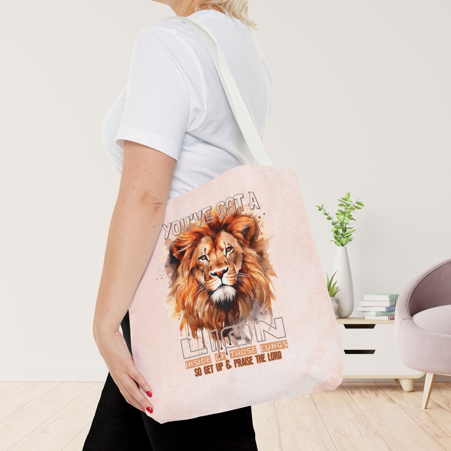 Praise the Lord Tote Bag - Christian Tote Bag - 16"