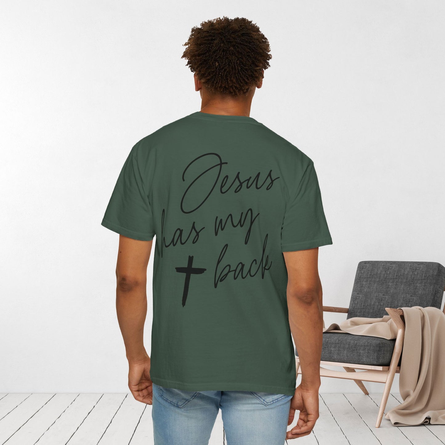 Comfort Colors Jesus Has My Back Christian Tee