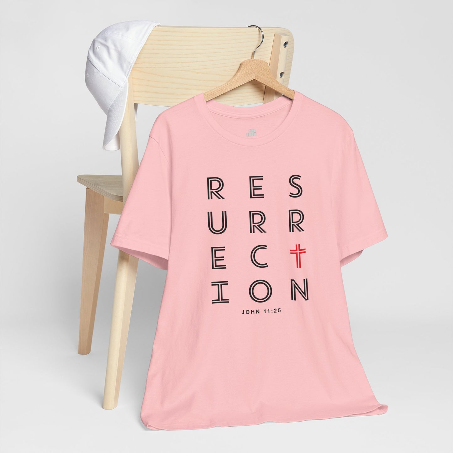 Resurrection Soft Cotton Tee - John 11:25 Bible Verse Christian Tee