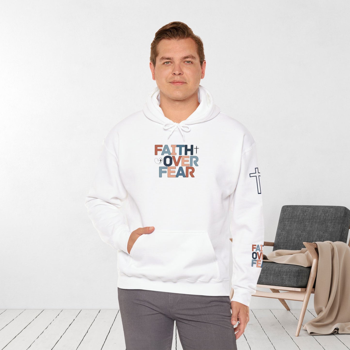 Faith Over Fear Hoodie - Isaiah 41:10 Bible Verse Christian Hoodie