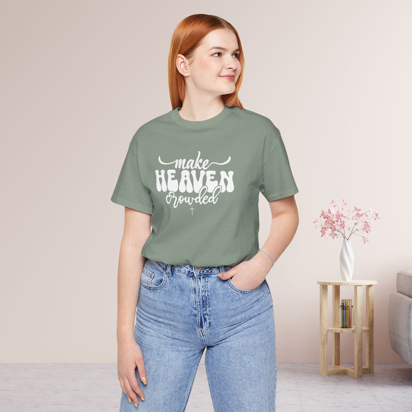 Make Heaven Crowded Soft Cotton Tee - Christian Tee