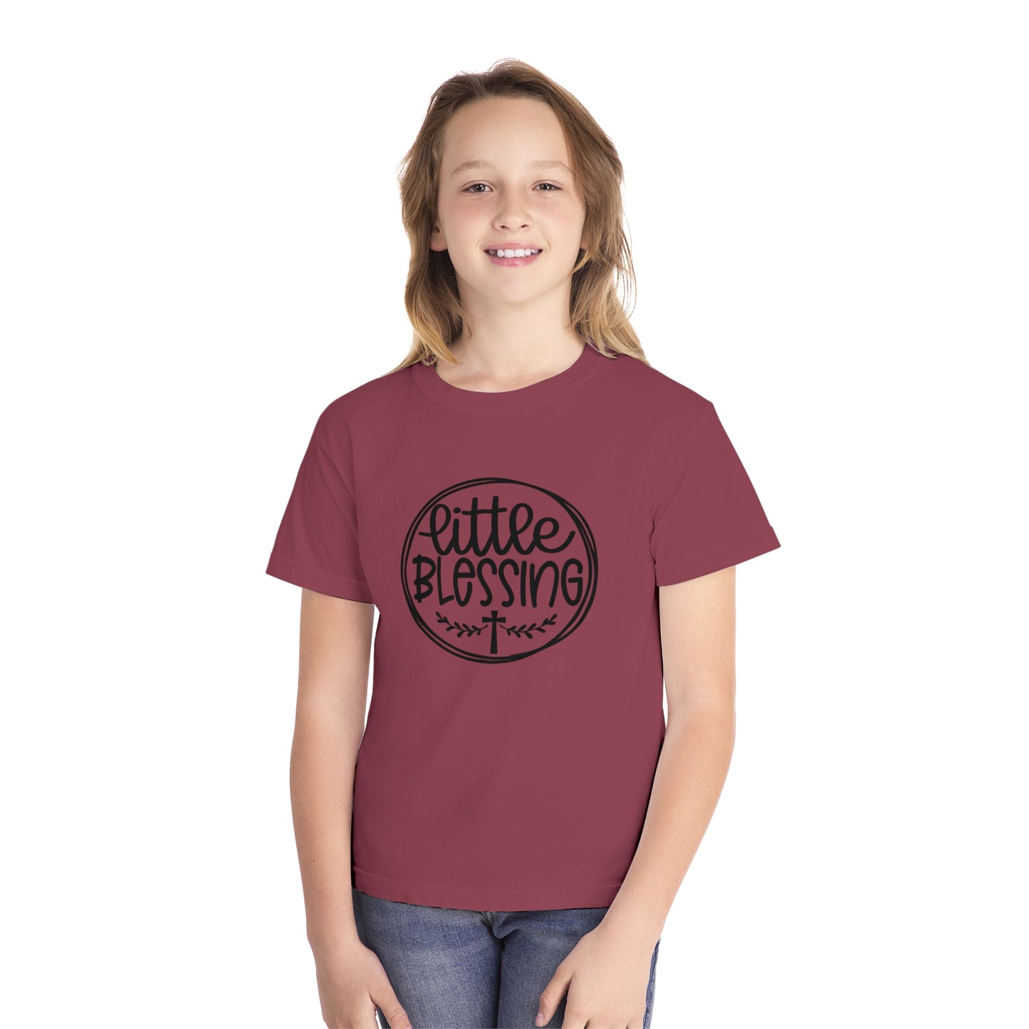 Little Blessing Comfort Colors Youth Christian Tee