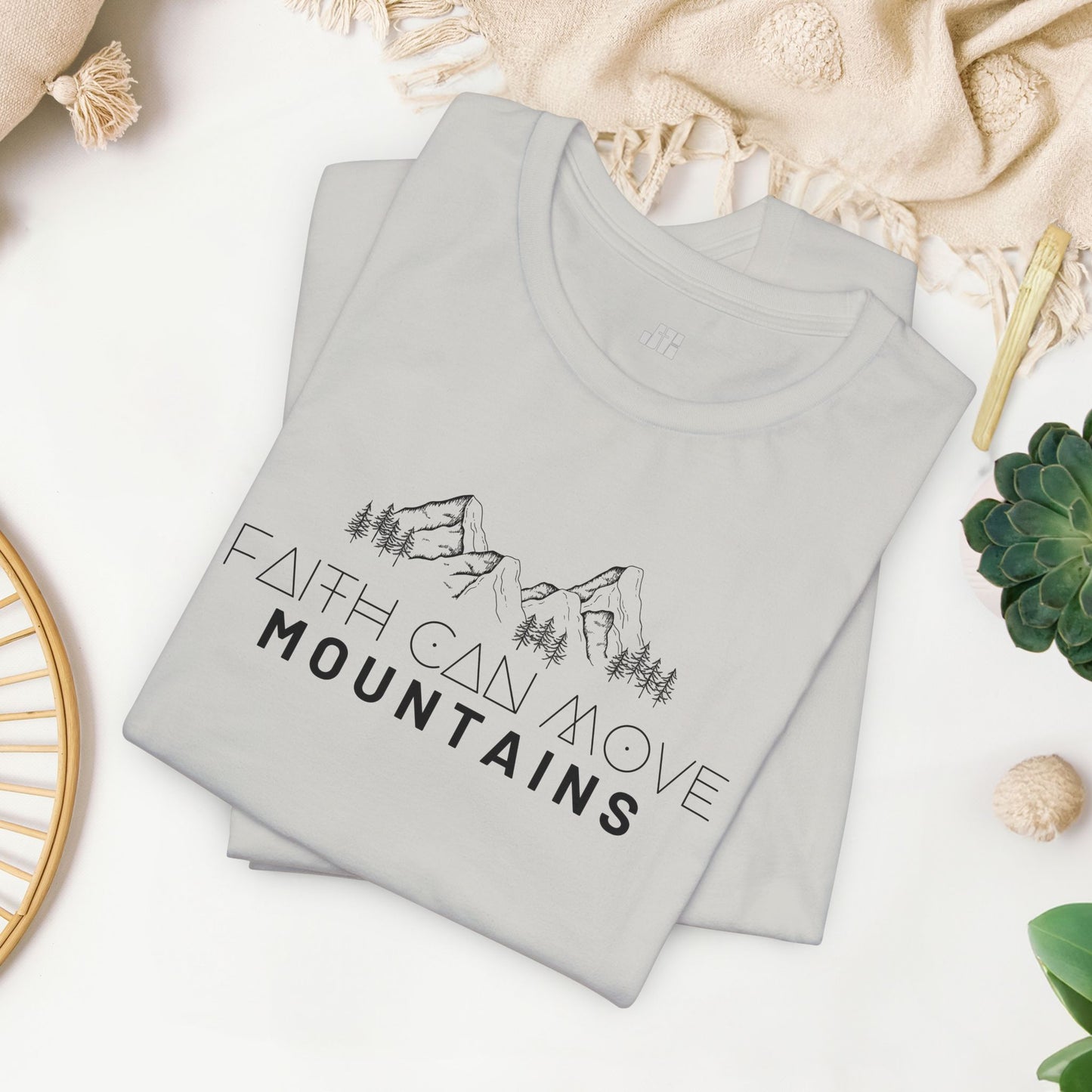 Faith Can Move Mountains Soft Cotton Tee - Matthew 17:20 Bible Verse Shirt