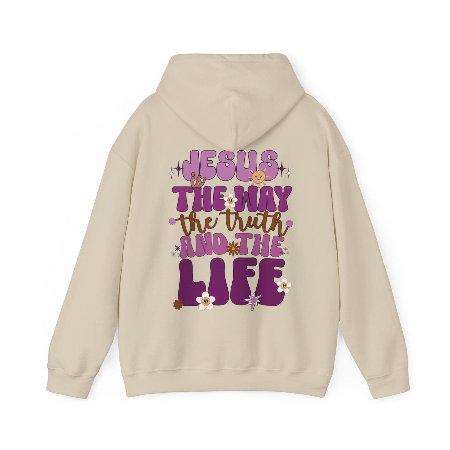 Purple Jesus is the Way John 14:6 Bible Verse Christian Hoodie