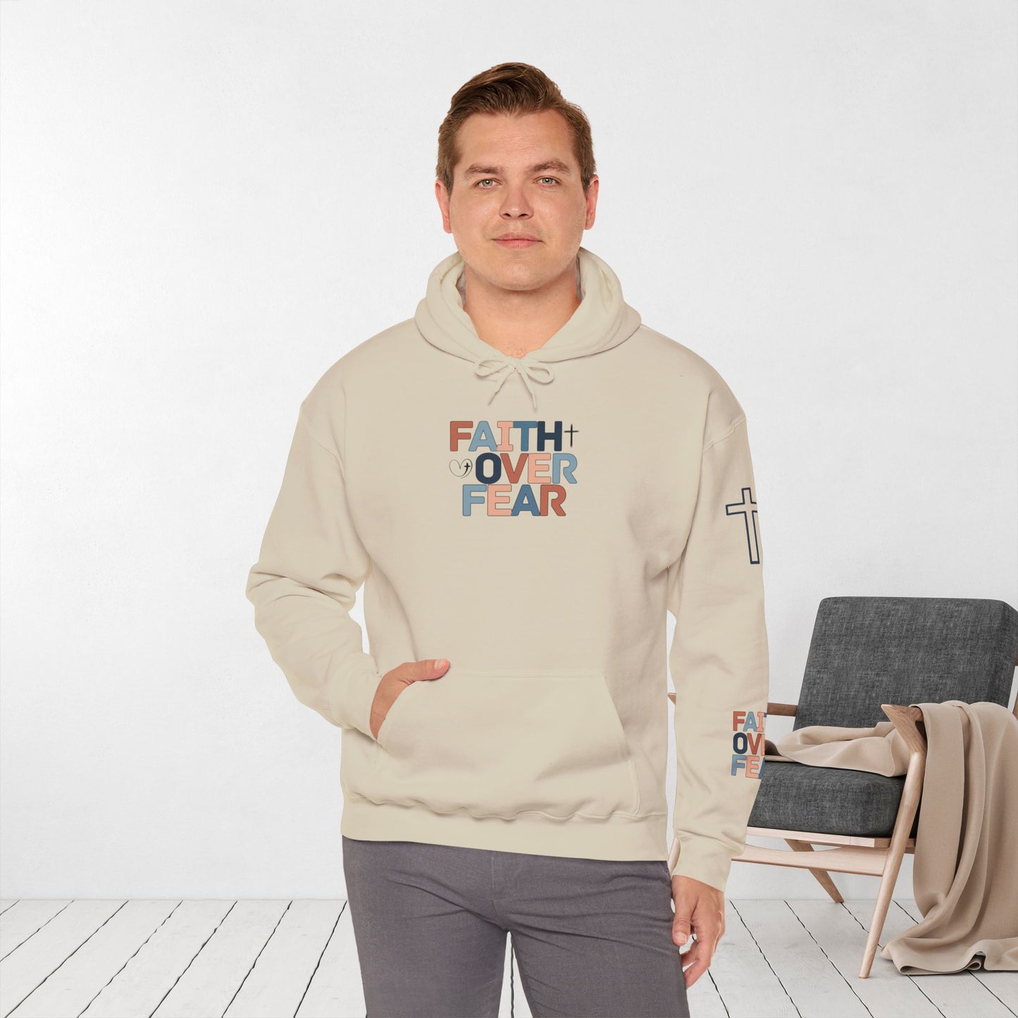 Faith Over Fear Hoodie - Isaiah 41:10 Bible Verse Christian Hoodie