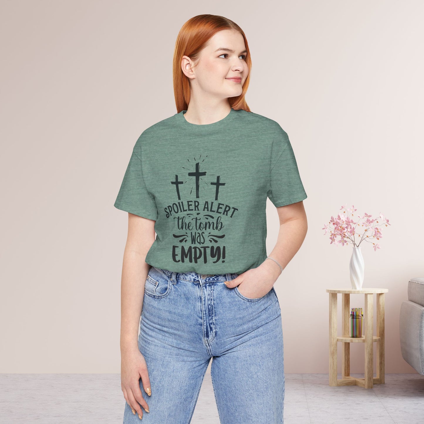 Spoiler Alert The Tomb Was Empty Christian Soft Cotton Tee - Easter Shirt