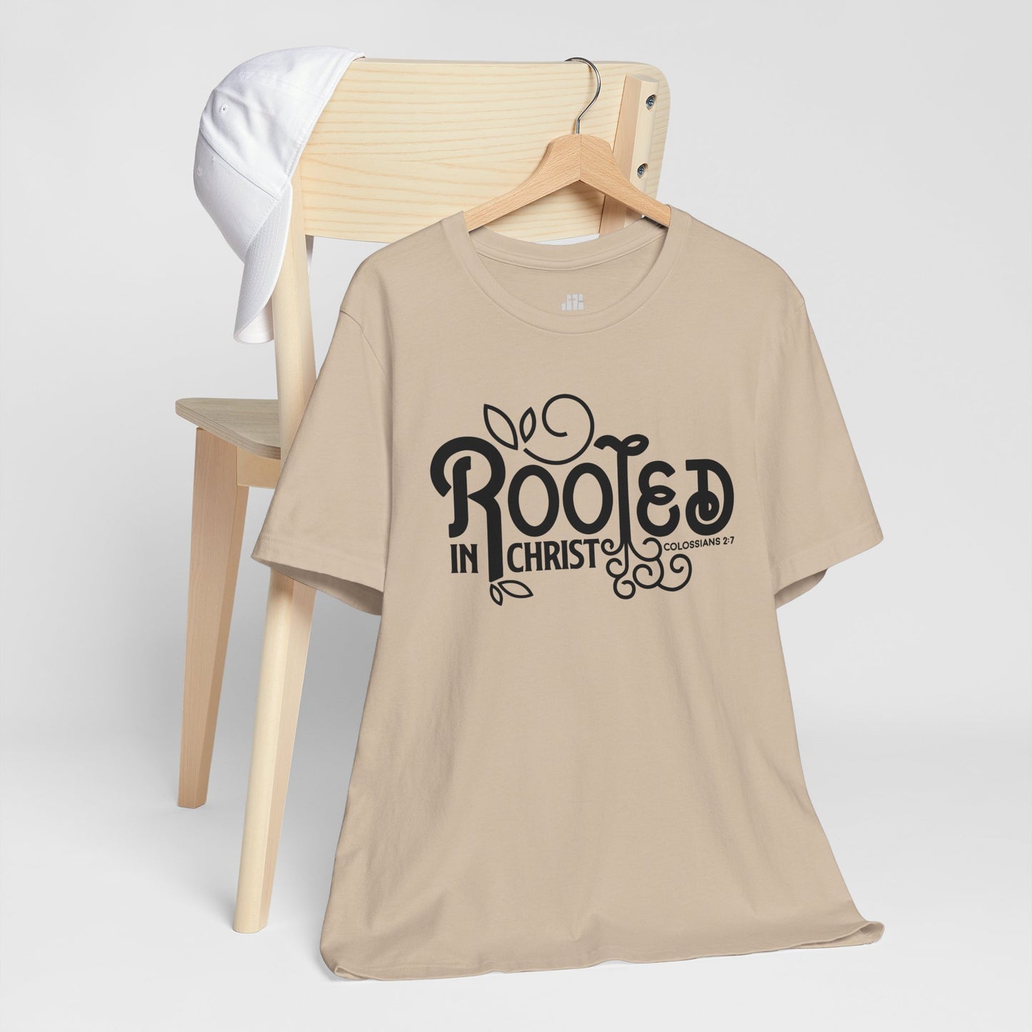 Rooted in Christ Soft Cotton Tee - Bible Verse Christian T-shirt