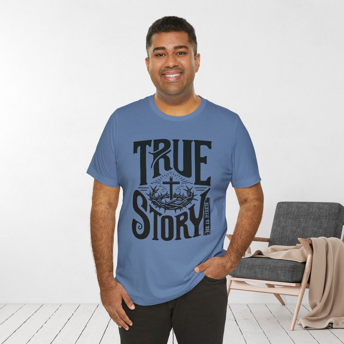 True Story He is Risen Christian Soft Cotton Tee - Easter Shirt