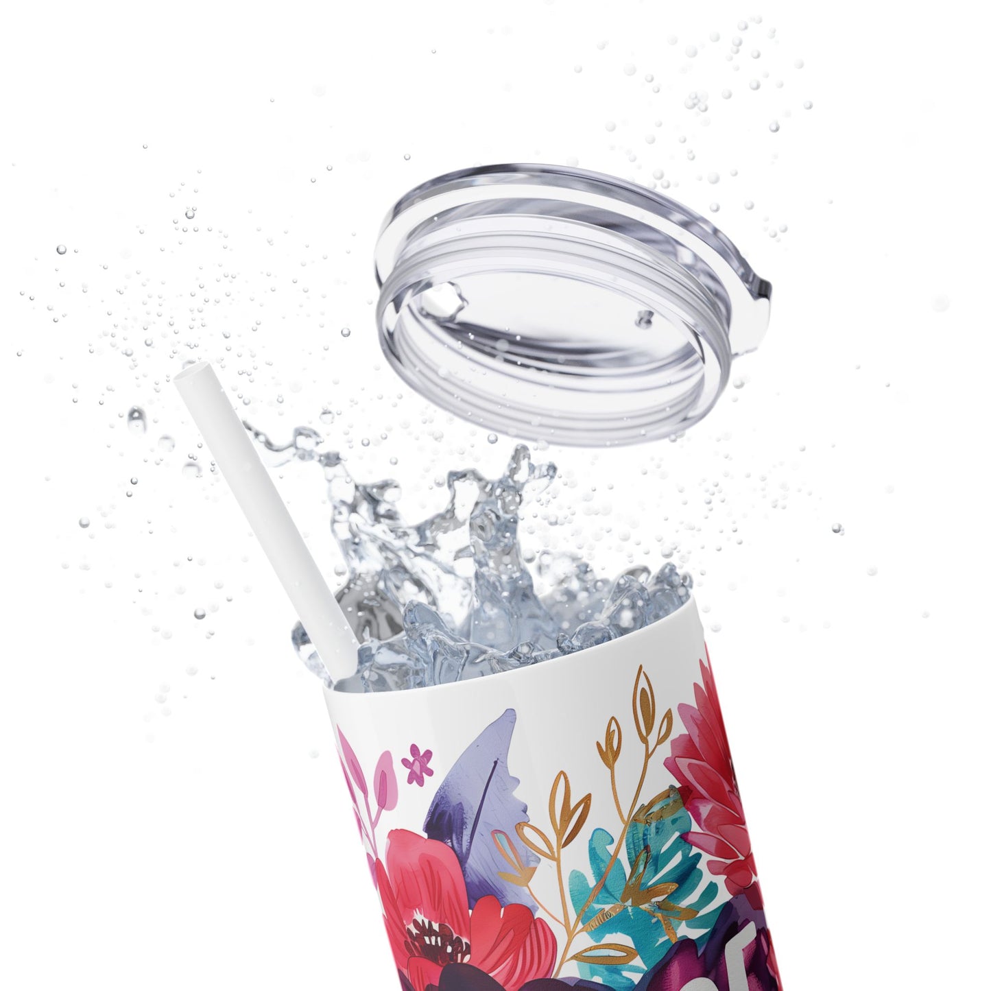 Praise God Skinny Tumbler with Straw - 20oz