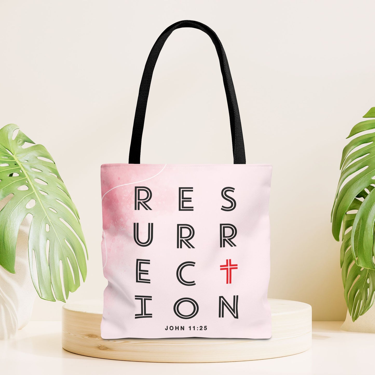 Resurrection John 11:25 Tote Bag - Christian Tote Bag