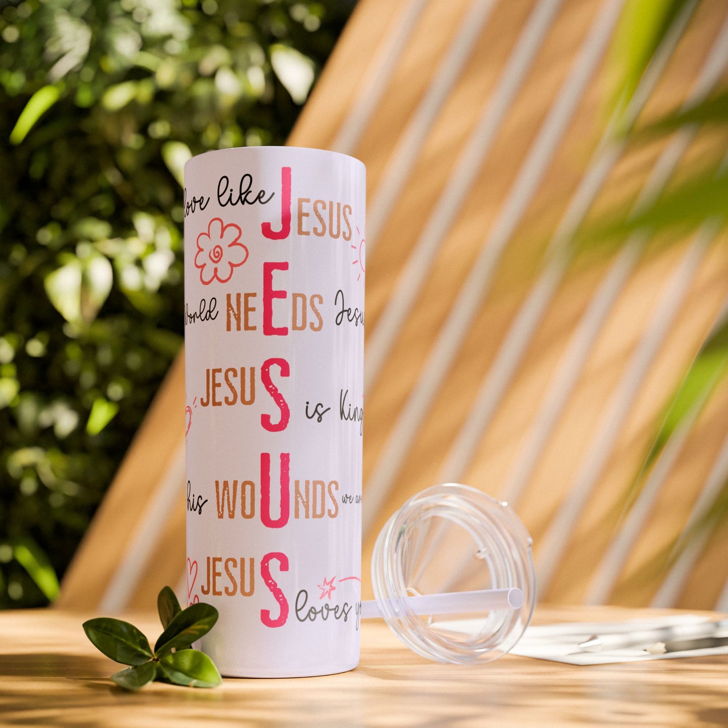 Jesus Skinny Tumbler with Straw - 20oz