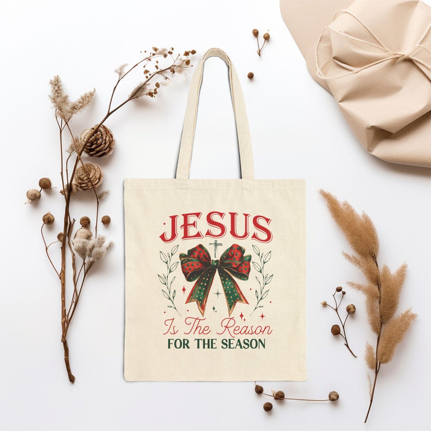 Jesus Is The Reason For The Season Canvas Tote Bag