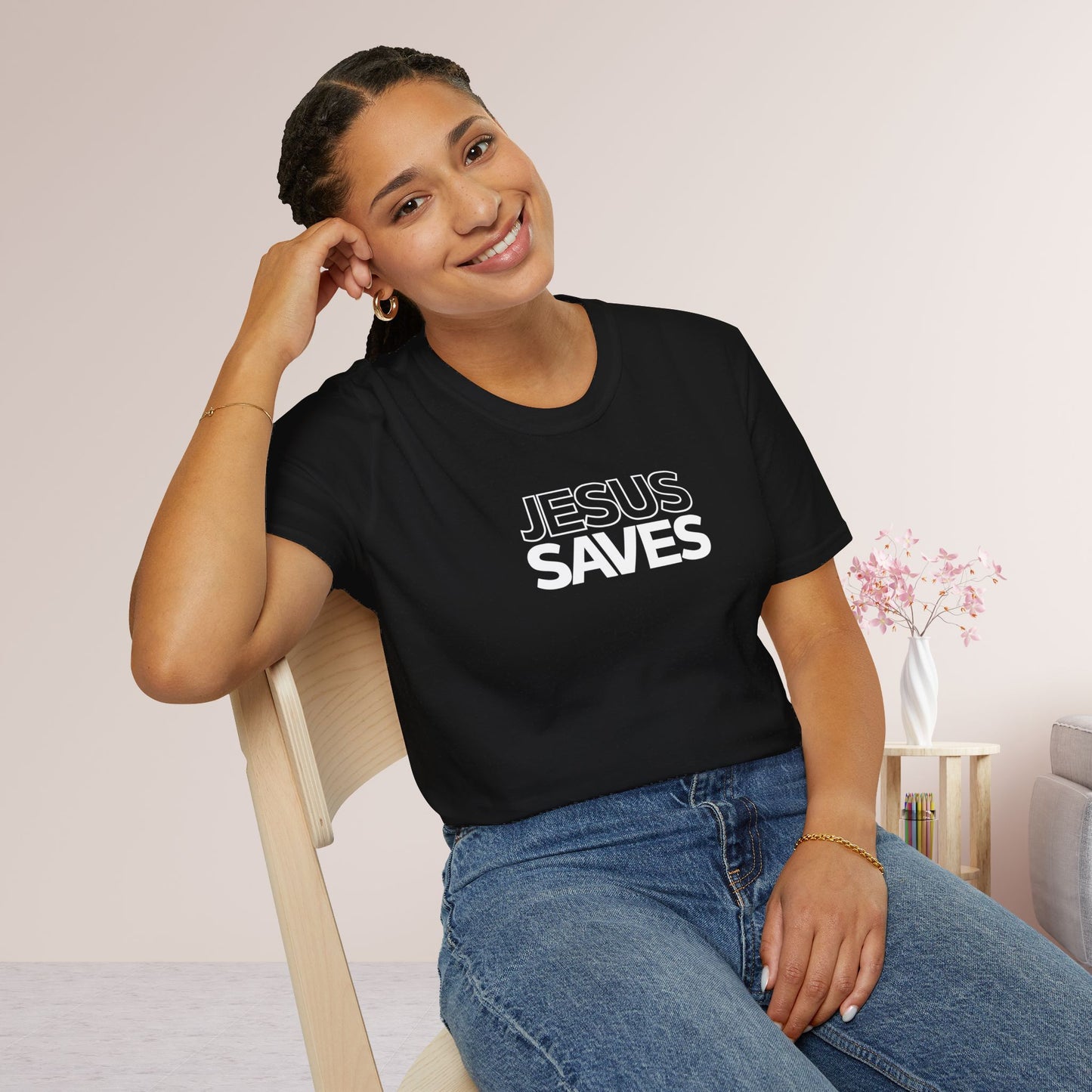 Unisex Jesus Saves Softstyle T-shirt - Acts 4:12 Bible Verse Christian T-shirt