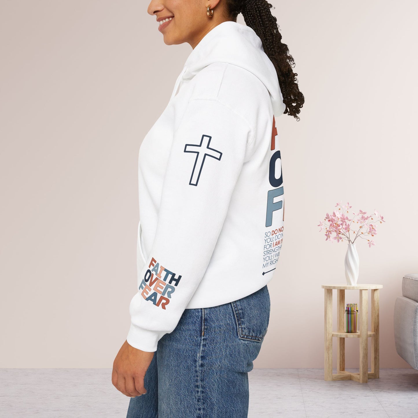 Faith Over Fear Hoodie - Isaiah 41:10 Bible Verse Christian Hoodie