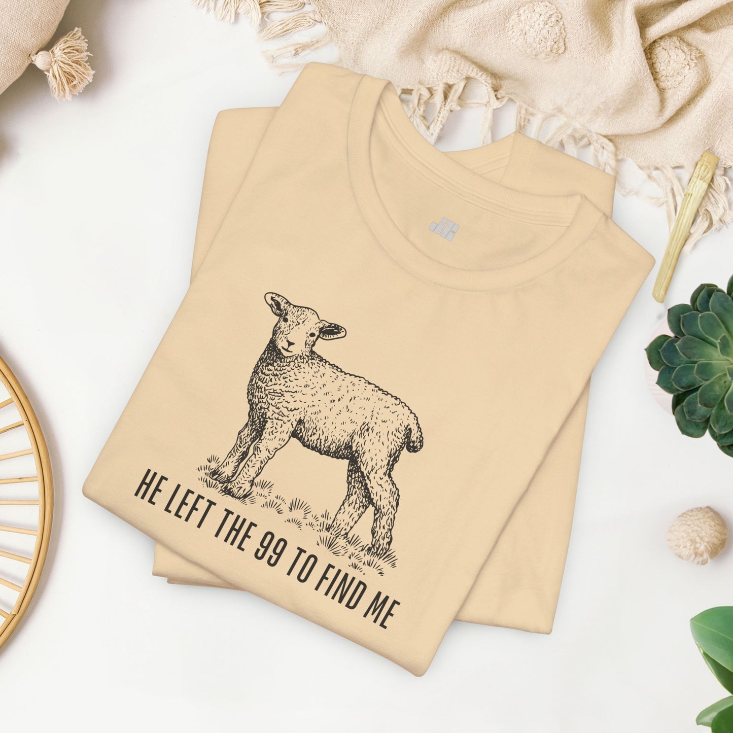 He Left the 99 to Find Me Soft Cotton Tee - Christian Shirt